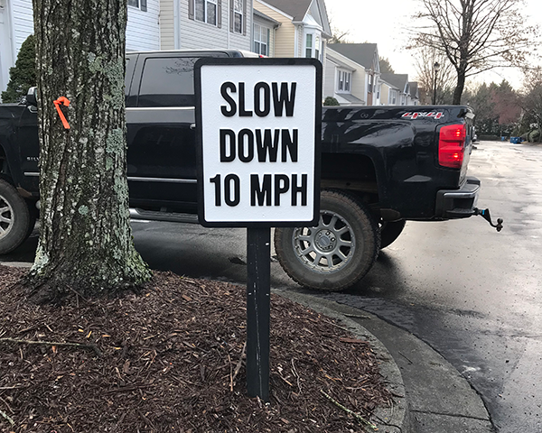 neighborhood speed limit signs routed