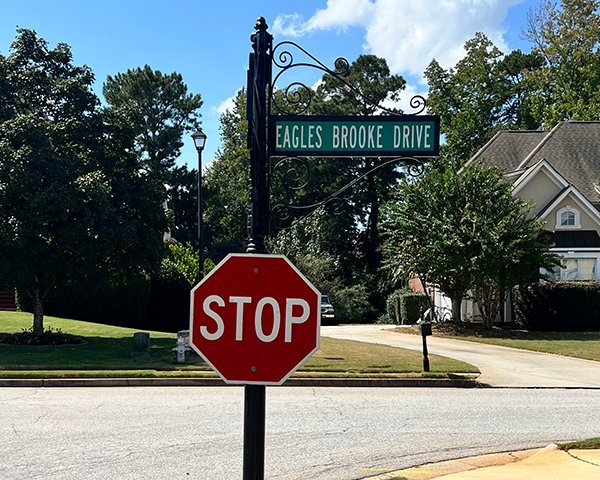stop sign street name signs subdivison signs metro atlanta ga