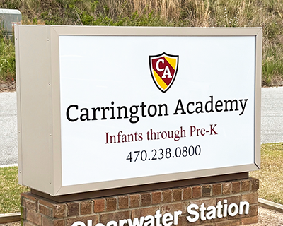 school monument sign reface rebrand by subdivision signs across north georgia