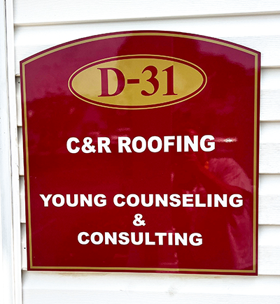 Vinyled dibond directory business sign