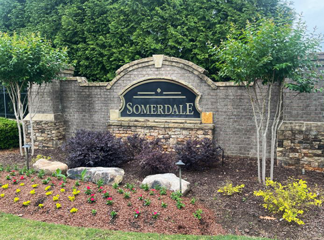 Neighborhood entry sign refresh in Cumming, Georgia